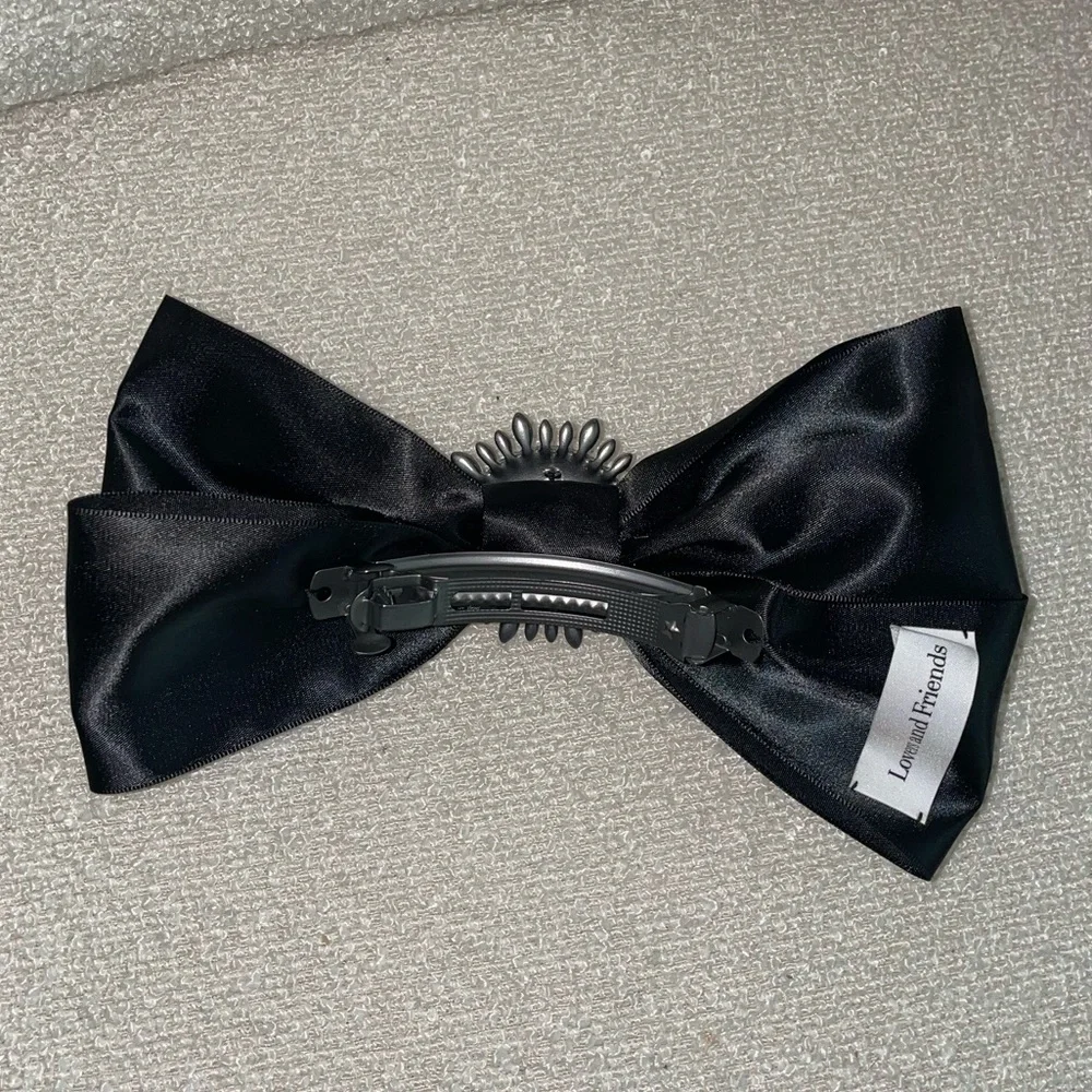 Revolve Lovers and Friends‎ Black Satin Bow Crystals Hair Barette il_1080xN.5455568005_n2qo.jpg main image 4
